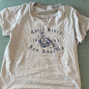 Brandy Melville Gray and Blue Kids T-Shirt